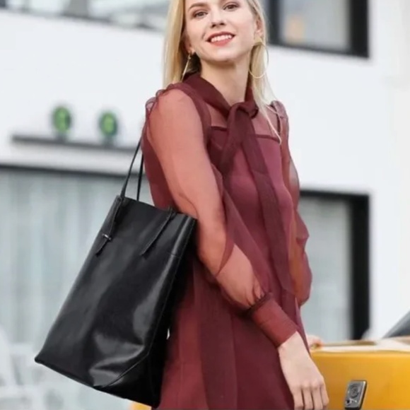 Kattee Vintage Genuine Leather Tote Shoulder Handbag, Tote Adjustable Handles - Picture 1 of 16